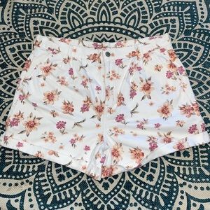 American Eagle Floral High Waisted Shorts